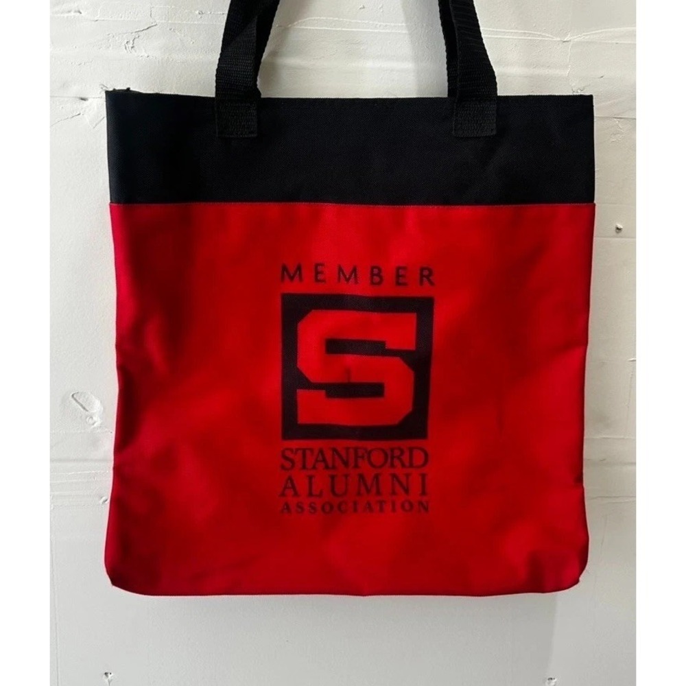 Vintage Stanford Alumni Association Stanford Book Back Tote Bag Collectible Red